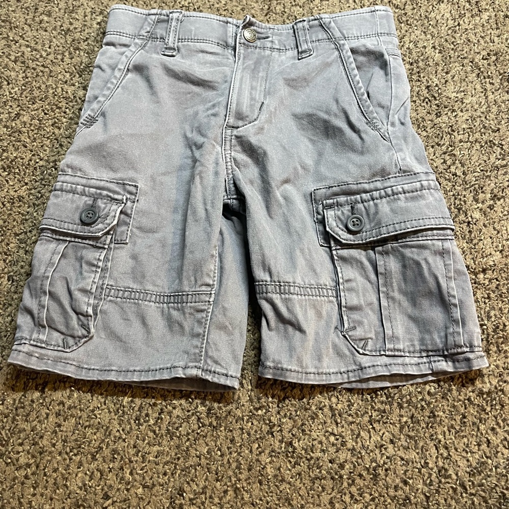 Wrangler Boys Flex Fit size 7 Light Gray Cargo Shorts